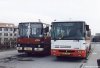 Další dodávky nových autobusů vedou k omezování nasazování kloubových vozů Ikarus. Je pravděpodobné, že po zprovoznění trolejbusové linky č. 140 dojde k definitivnímu ukončení jejich provozu. V současnosti jsou vozy Ikarus nasazovány na linky 44, 47, 53, 72, 84, 140. Setkání nového autobusu Karosa B941E evid. č. 2345 a Ikarusu 280 evid. č.  2106 na konečné linky 72 v Líšni na Jírově zachycuje snímek z 20. 3. 2000 -  Jaroslav Pacholík