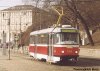 V pořadí druhá brněnská tramvaj typu T3R.EV ev. č. 1562, vyjela ve druhé polovině března na zkušební jízdy – na snímku z 30. 3. 2003 projíždí Nádražní ulicí, foto © Ladislav Kašík.
